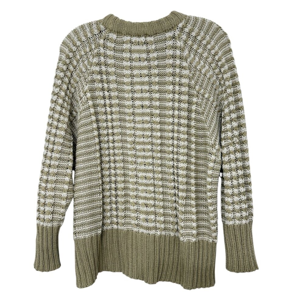 Faithfull The Brand Teale Chunky Cable Knit Sweater in Mocha Stripe Women's sz S - Picture 2 of 7
